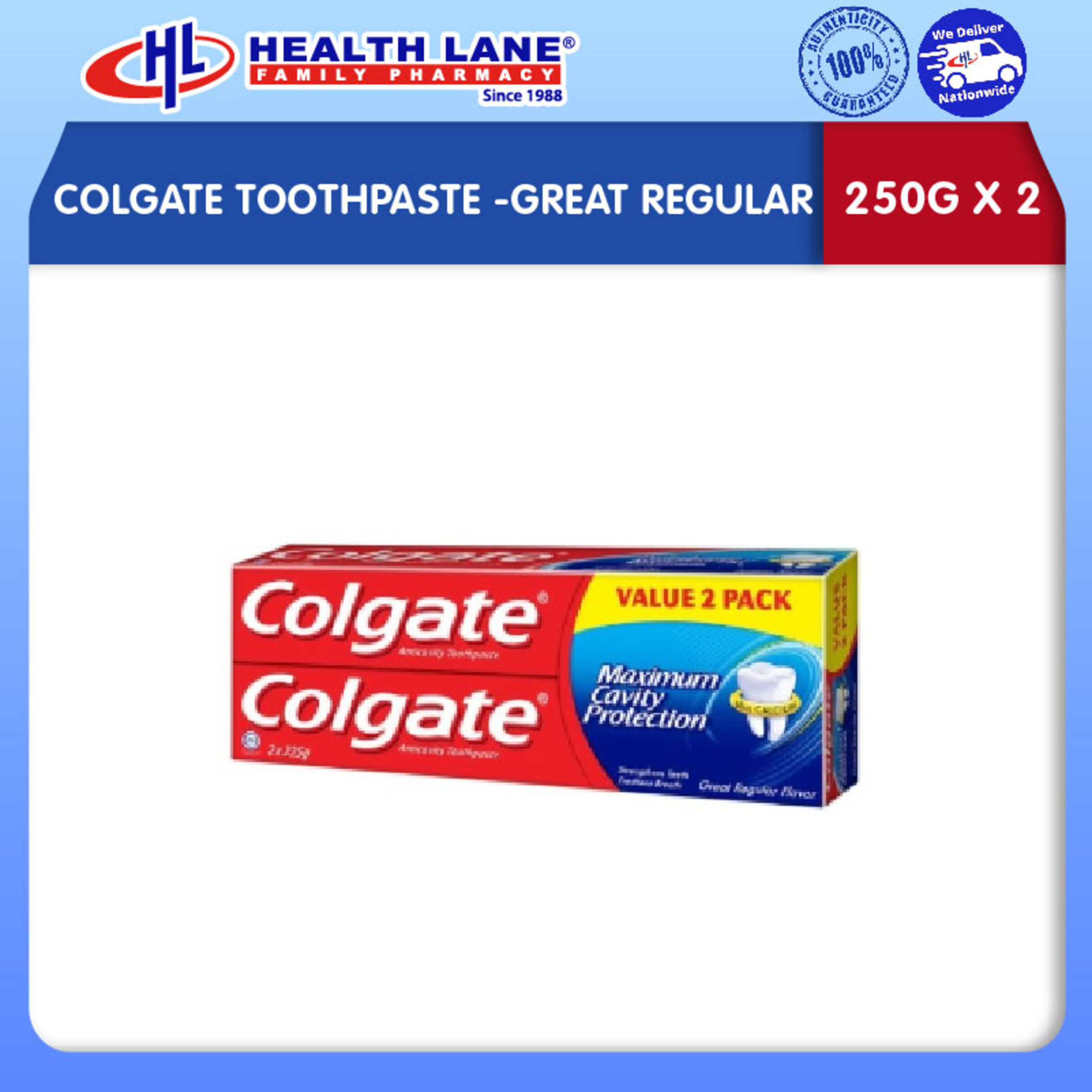 COLGATE TOOTHPASTE-GREAT REGULAR (250Gx2)